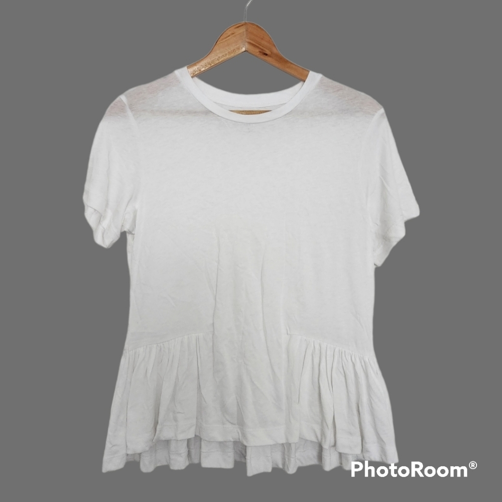 NWOT – White Small Aritzia Minerva Peplum Top